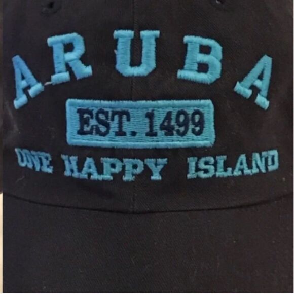 Anvil Aruba One Happy Island Navy Blue Baseball Hat - Picture 12 of 12